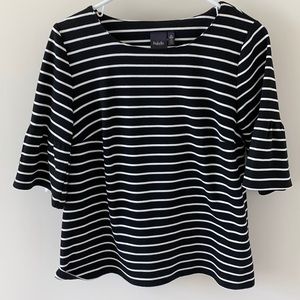 Stripe Ruffle Sleeve Top